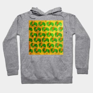 elephant crazy safari in jade gold art in mexican ecopop totonac pattern Hoodie